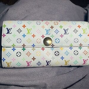 Project Louis Vuitton White Murakami Monogram Wallet ✨